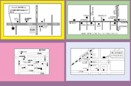 名刺・挨拶状の地図のトレース